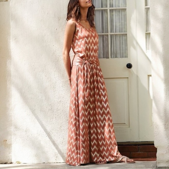 Soft Surroundings Dresses & Skirts - SOFT SURROUNDINGS Alessandra Metallic Chevron Stripe Maxi Dress 2BQ52